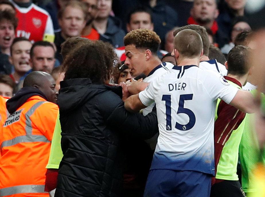  Dele Alli was right in the thick of it in the Emirates brawl after Spurs had equalised