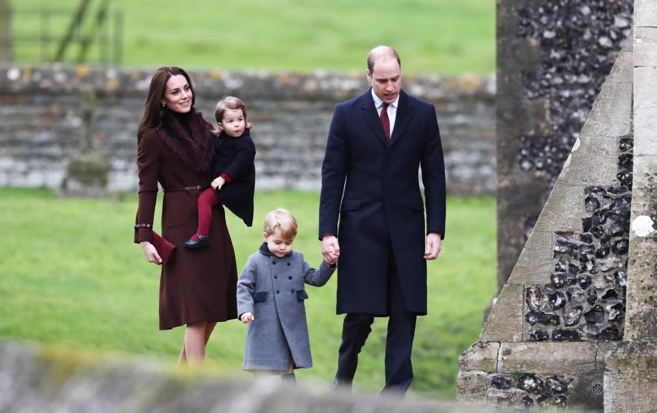  Kate and Will's kids are yet to join them - although Prince George and Princess Charlotte went to a Christmas Day service in Berkshire two years ago