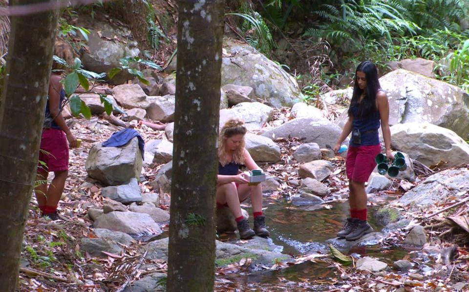  The girls chatted about who they liked while they were doing their chores