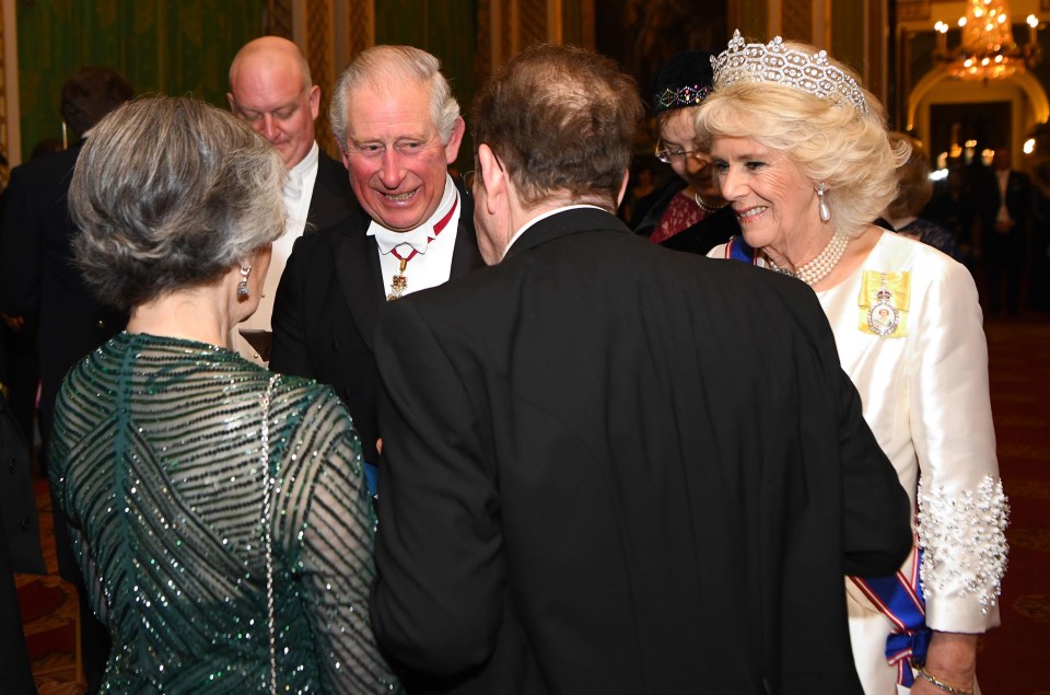 The Duke and Duchess of Cornwall were also in attendance at the Diplomatic Corps reception