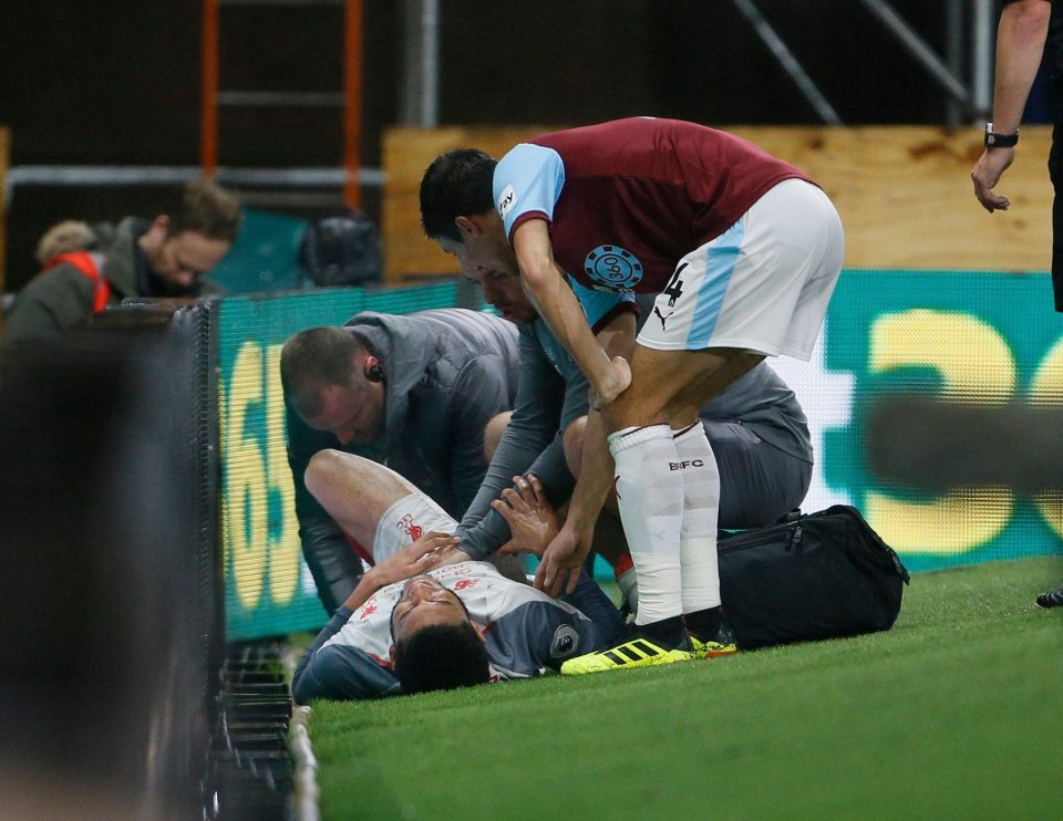  Joe Gomez broke his left leg during the 3-1 win over Burnley last night