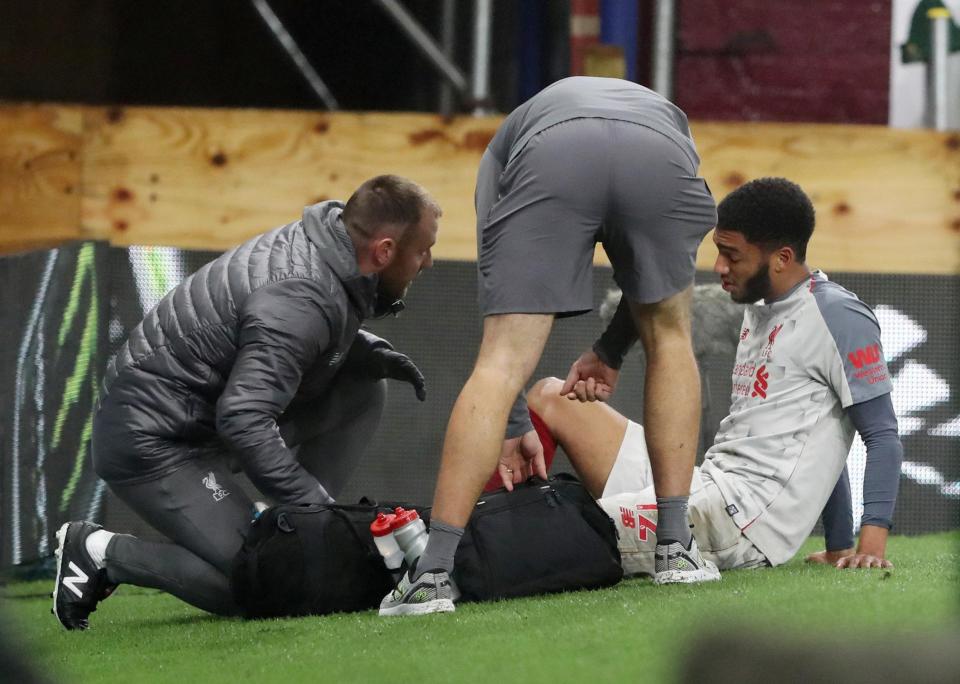  Joe Gomez was forced off the field during the win over Burnley