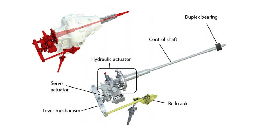  AW169 tail rotor actuator and duplex bearing