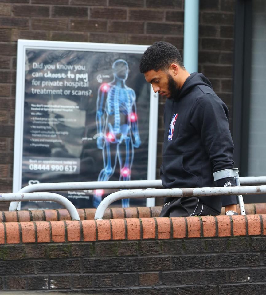  Joe Gomez looked glum as he headed into hospital for his scan today