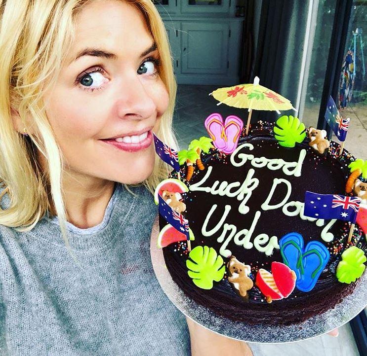  Holly gave a glimpse of her kitchen as she posed for this selfie ahead of her I'm a Celeb trip