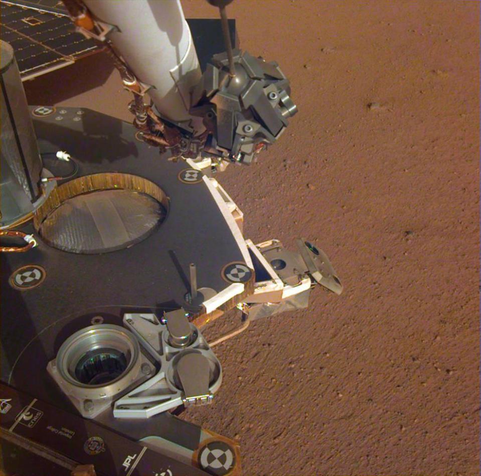  InSight's specialised robotic arm will be used to move scientific instruments from the craft to the surface