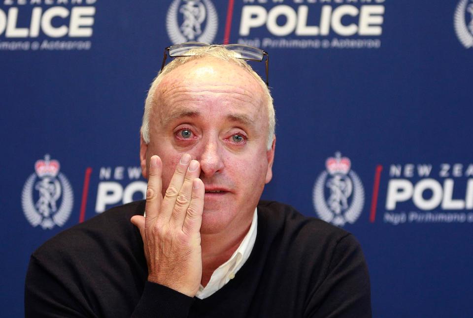  David Millane, father of missing backpacker Grace, tearful at a press conference in Auckland, New Zealand