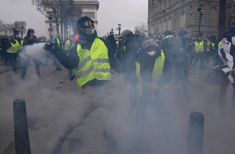  Protesters took to the streets of central Paris once again