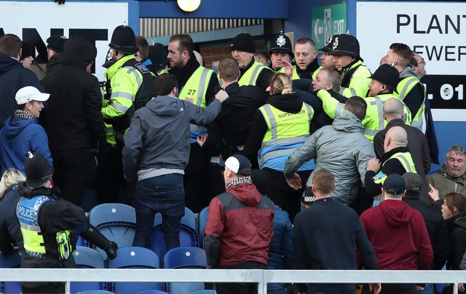  Notts County fans clashed with police and staff inside the ground at Mansfield Town