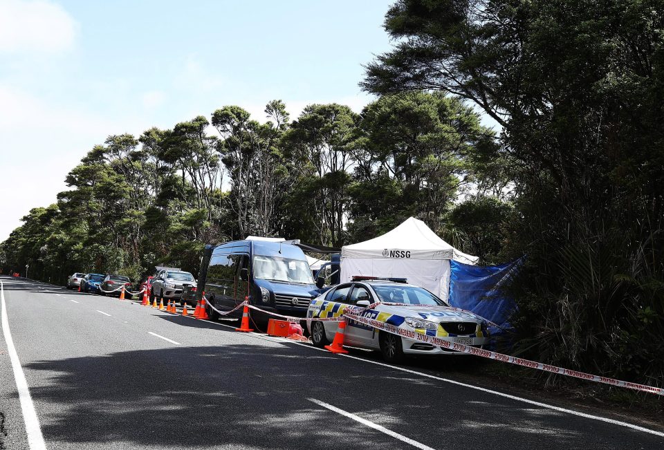  The crime scene in the Waitakere Ranges, near Auckland