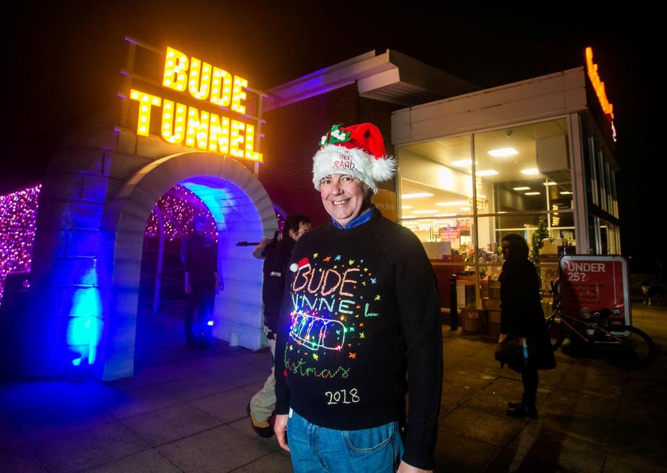  Trev Plant wearing a Bude Tunnel Christmas jumper