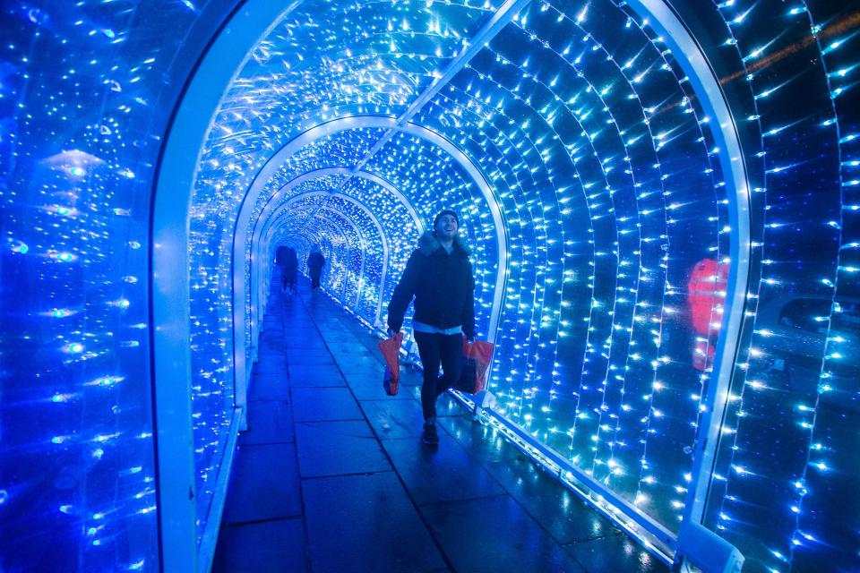  Nearly 30,000 pixels of light have been used to illuminate the covered walkway