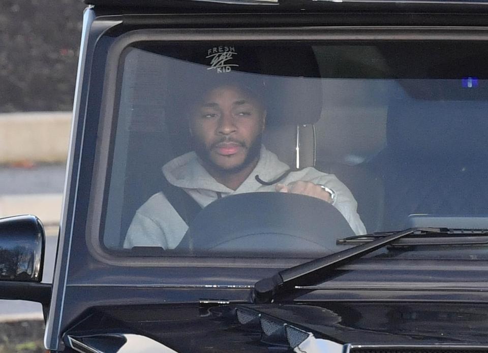  Raheem Sterling leaves training at Manchester City today after allegedly being racially abused last night