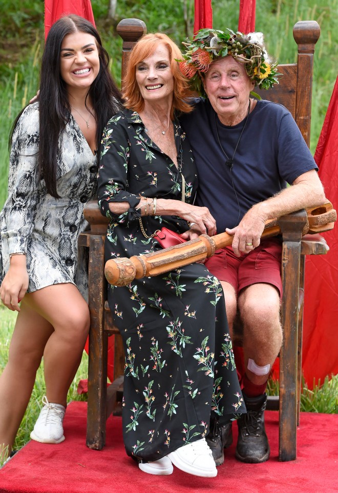 Harry celebrates with wife Sandra and granddaughter Molly