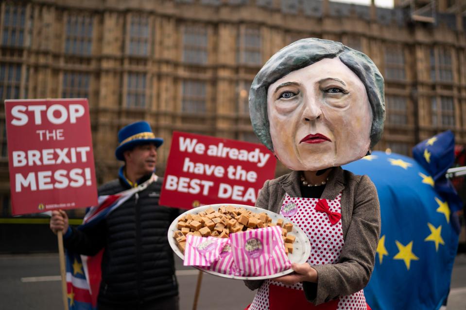  Campaigners yesterday giving out Theresa Mays Brexit fudge