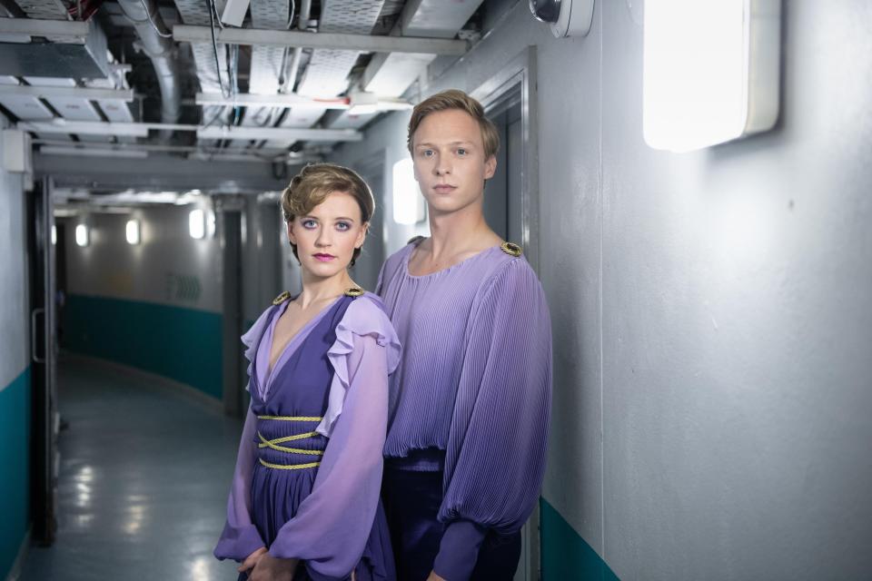  Poppy Lee Friar stars as Jayne Torvill and Will Tudor stars as Christopher Dean in the new ITV drama scheduled for Christmas Day