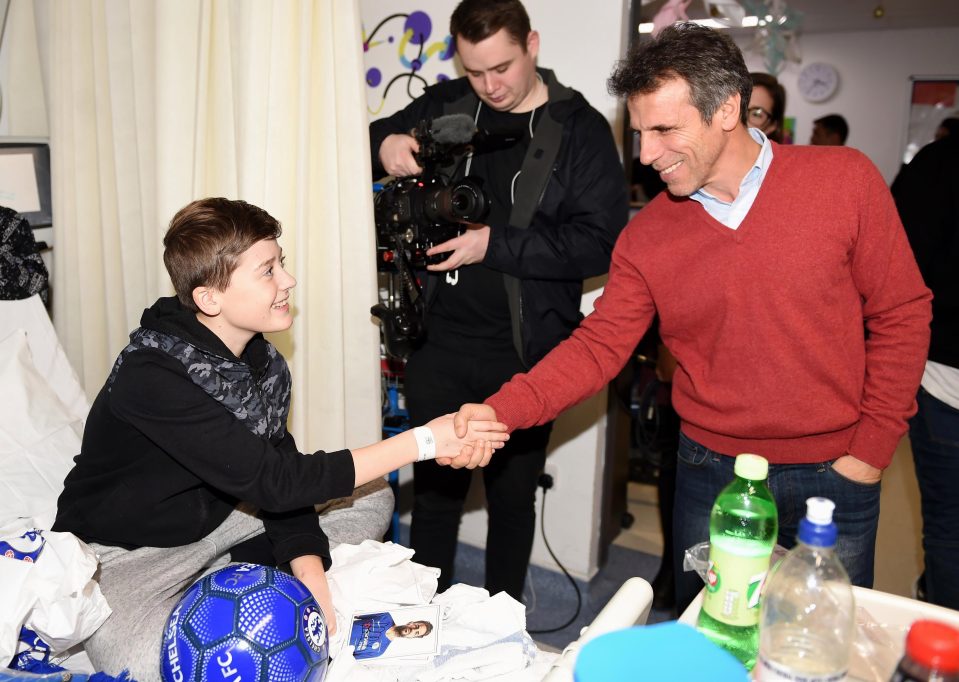  Chelsea coach Gianfranco Zola also visited the hospital and met some of the children there