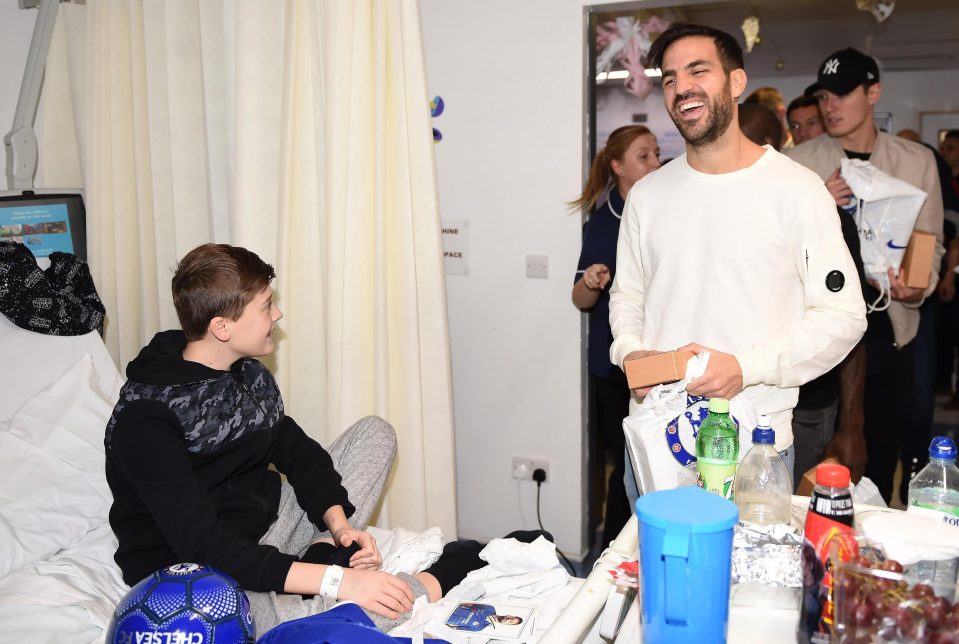  Cesc Fabregas and his Chelsea team-mates visited ill children at the Chelsea and Westminster Hospital