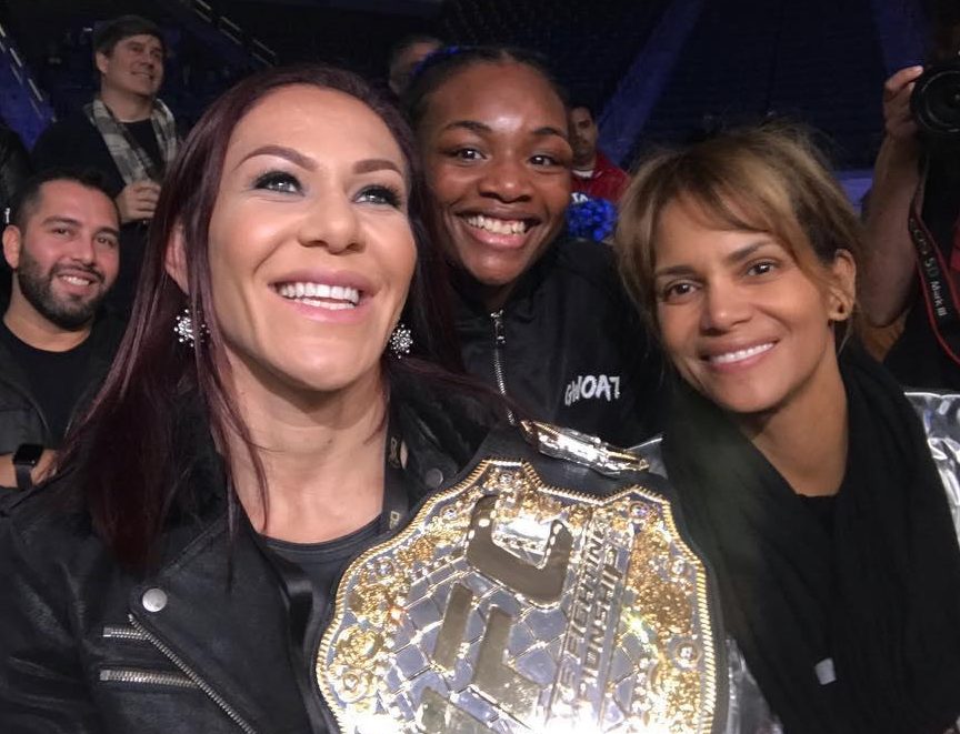  Halle Berry, right, pictured with UFC ace Cris Cyborg