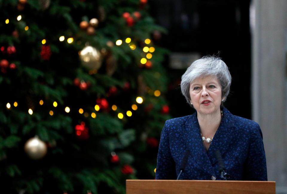  Theresa May speaking in Downing Street yesterday morning