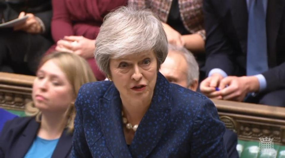  Theresa May speaking in the House of Commons in PMQs yesterday