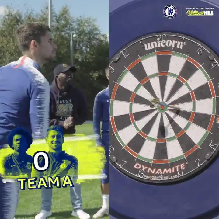  Italian midfielder Jorginho was first up to see what total score he could get