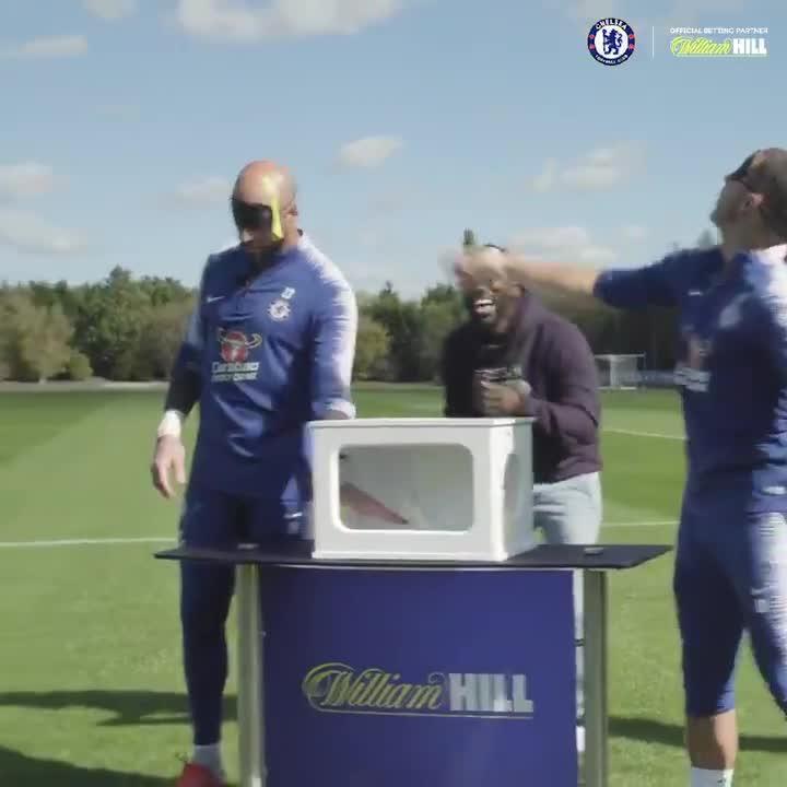  Hazard hilariously threw a piece of slime at Caballero as it smashed against his head