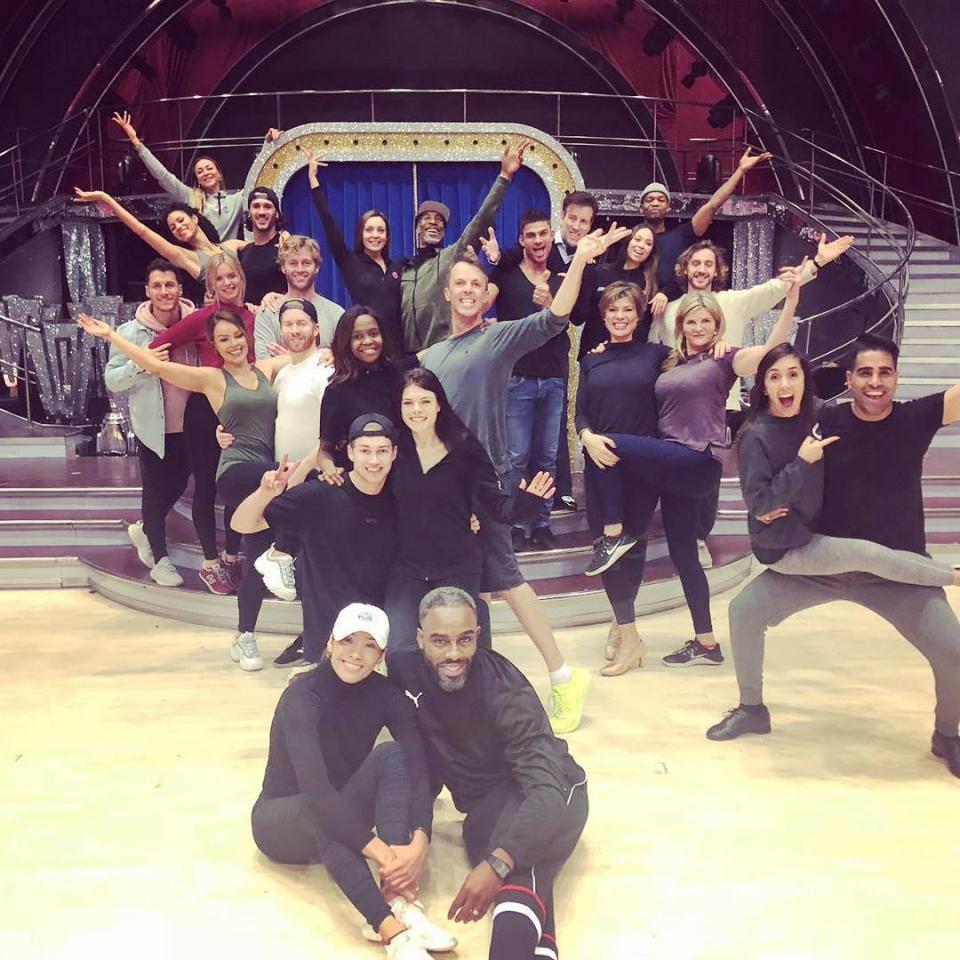  Strictly Come Dancing's Seann Walsh and Katya Jones posed together as part of a group shot during rehearsals for the final