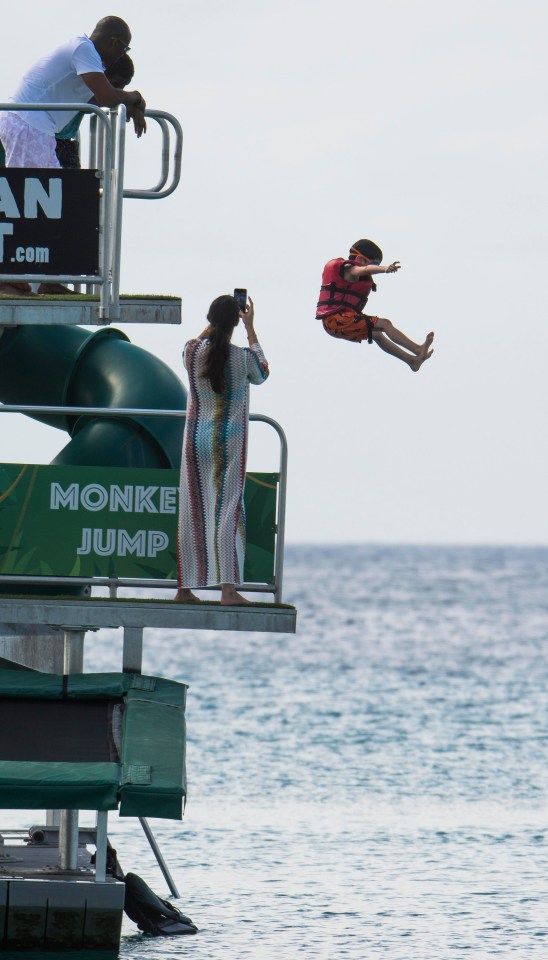 Simon’s Mini Me went flying off the top platform of the Tarzan Boat