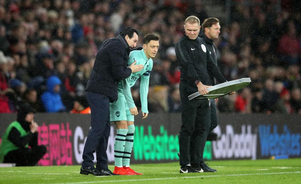  Ozil came off the bench against Southampton on Sunday but was not in the squad last night