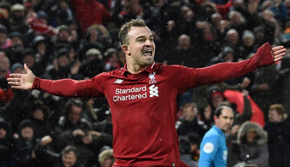  Xherdan Shaqiri inspired Liverpool to a 3-1 win over fierce rivals Manchester United last weekend