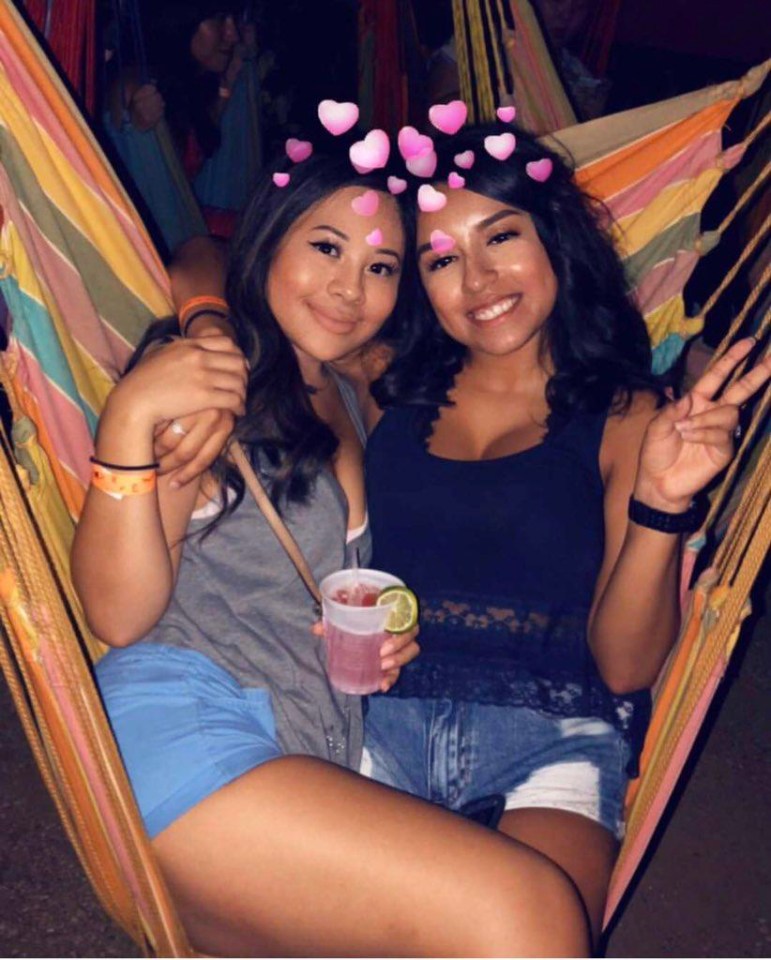 Tiana, right, posted this picture of her and a pal saying she was now single