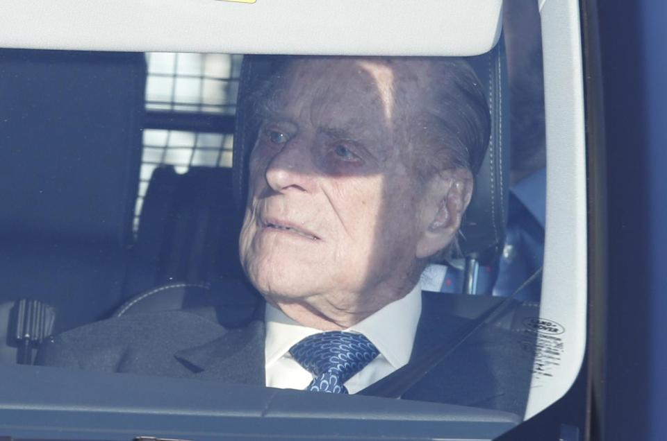  Prince Philip arrives at Buckingham Palace today