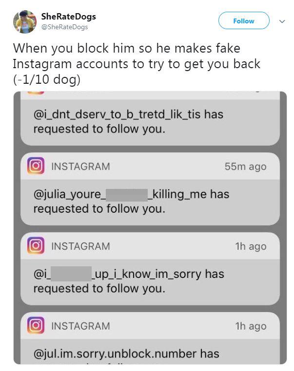 This bloke made multiple Instagram accounts to try and convince his ex to unblock him