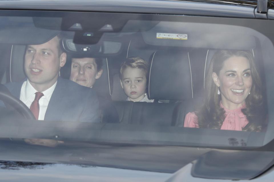  Kate and William with eldest son George were also seen arriving