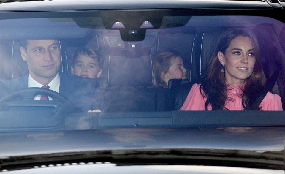  Princess Charlotte and Prince George could be seen sitting behind parents Prince William and Kate Middleton