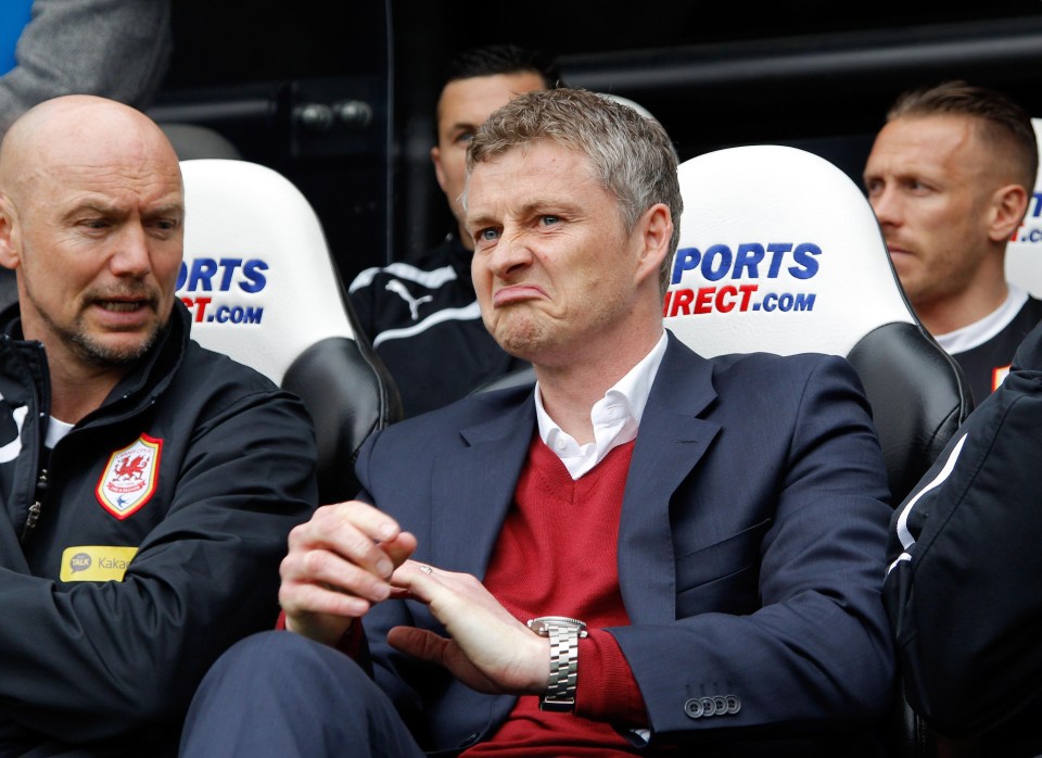 Ole Gunnar Solskjaer struggled during his 30-game spell at Cardiff