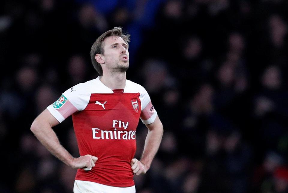  Nacho Monreal was taken off injured in the first-half against Burnley