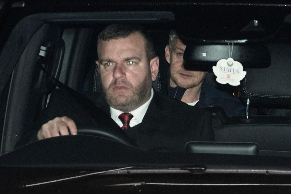  Solskjaer arrives to take training for the first time as United boss today