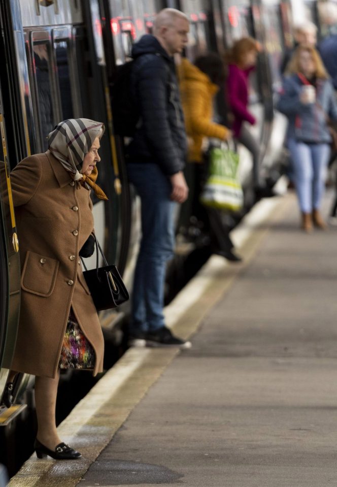  The Queen arrived in Norfolk by train