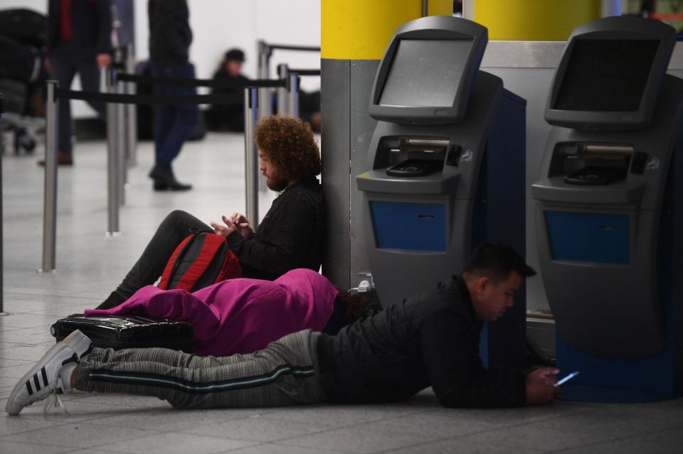  Passengers continued to sleep on the floor on Thursday night