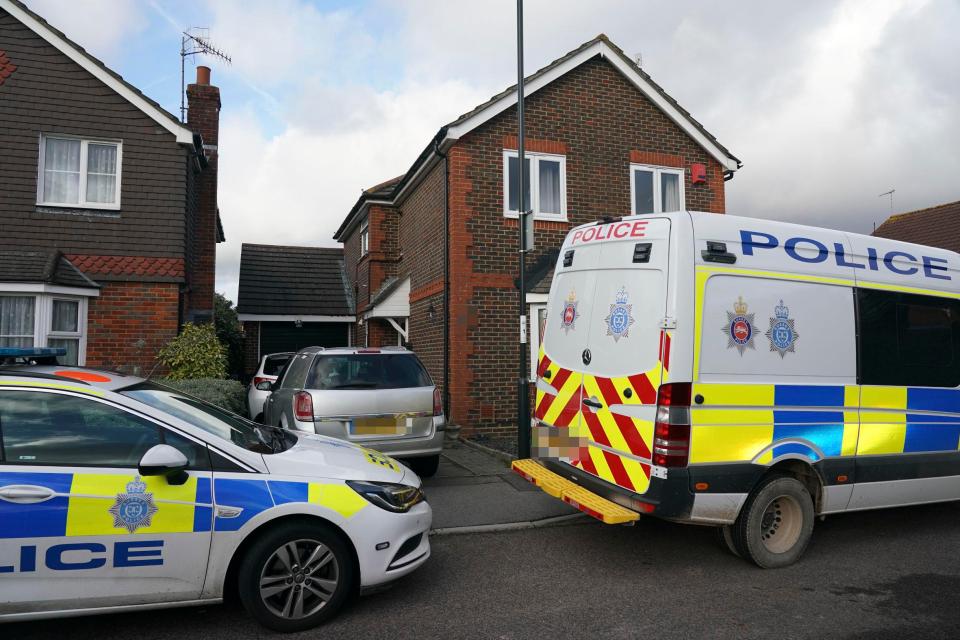  Police outside the couple's home