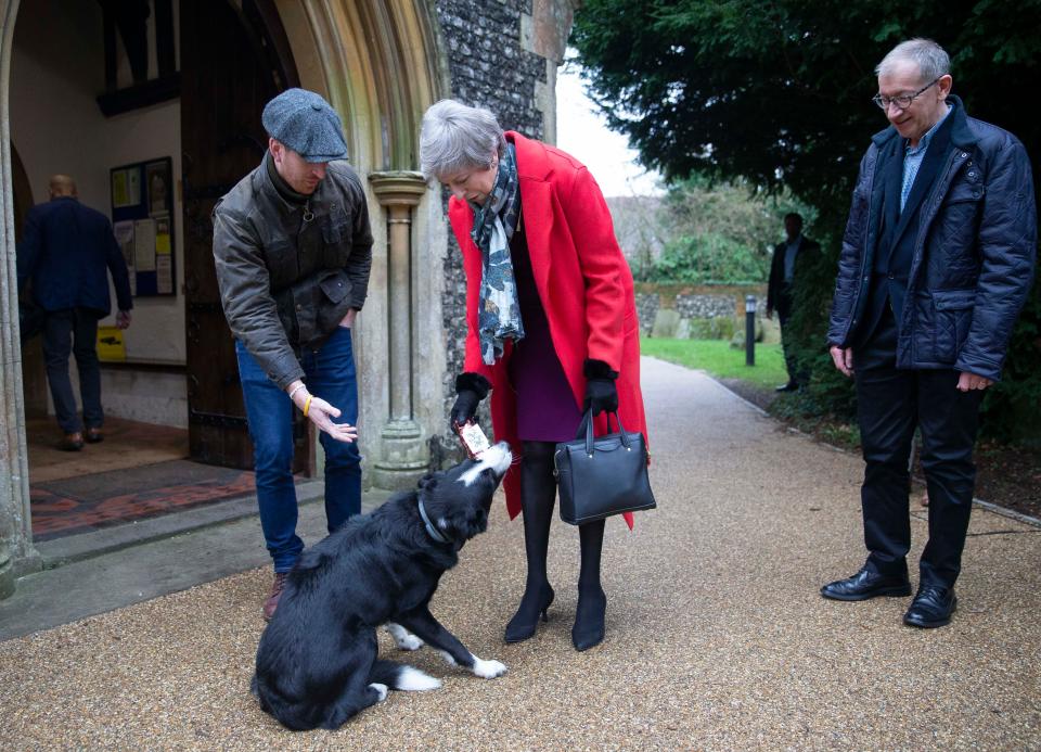  Luckily the PM had a dog toy for the pooch