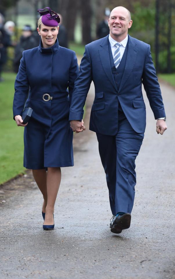  Zara and Mike Tindall dress smartly for the occasion in Sandringham