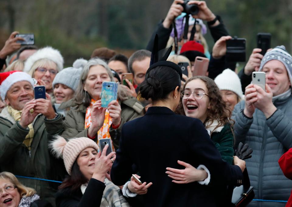  The girl looked thrilled to be so close to the Duchess