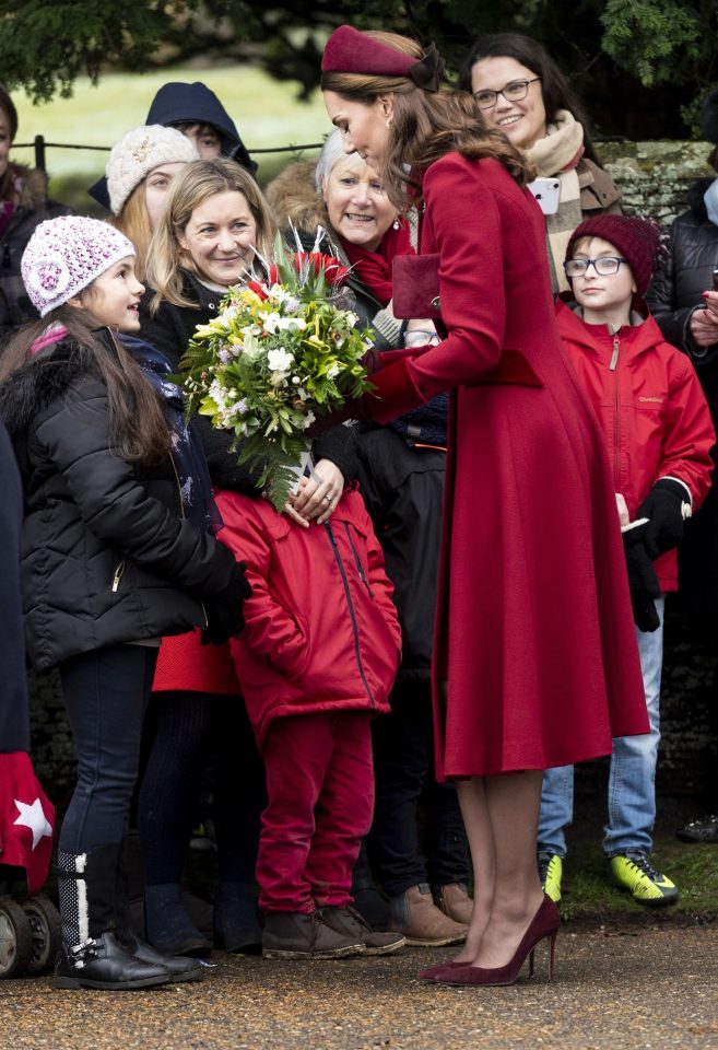  She spoke to young royal fans who had braved the cold