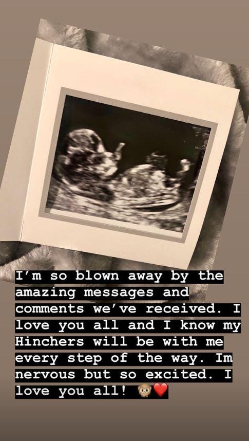 Sophie’s baby scan picture had a lovely message for her fans