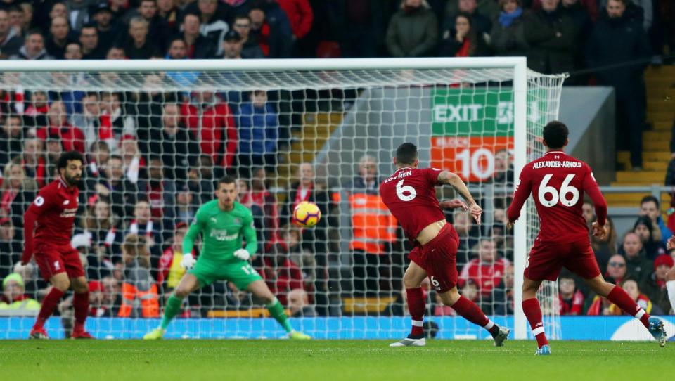  Lovren's strike sees Liverpool retain their lead at the top of the Prem