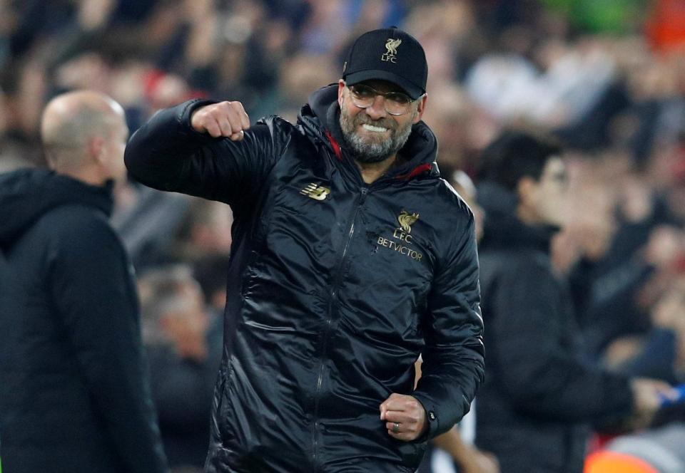  Jurgen Klopp celebrates a comfortable victory against Newcastle