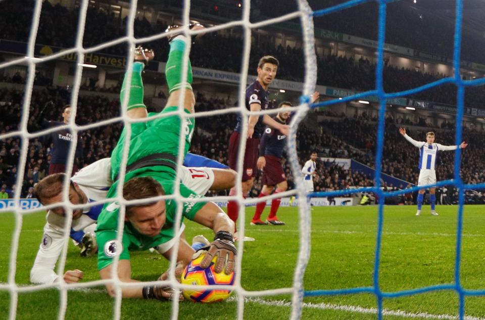  Bernd Leno didn't have the best evening at the Amex